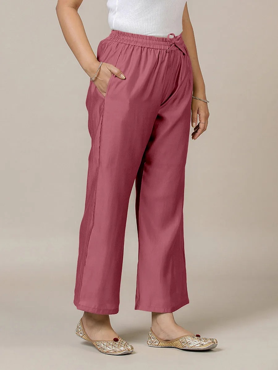 Fiza x Rozaana | Straight Pant in Rose Pink