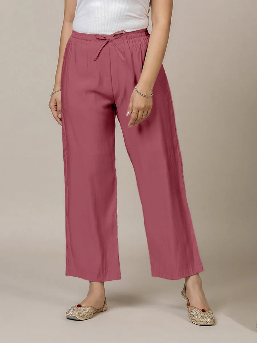 Fiza x Rozaana | Straight Pant in Rose Pink