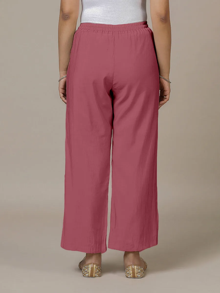 Fiza x Rozaana | Straight Pant in Rose Pink