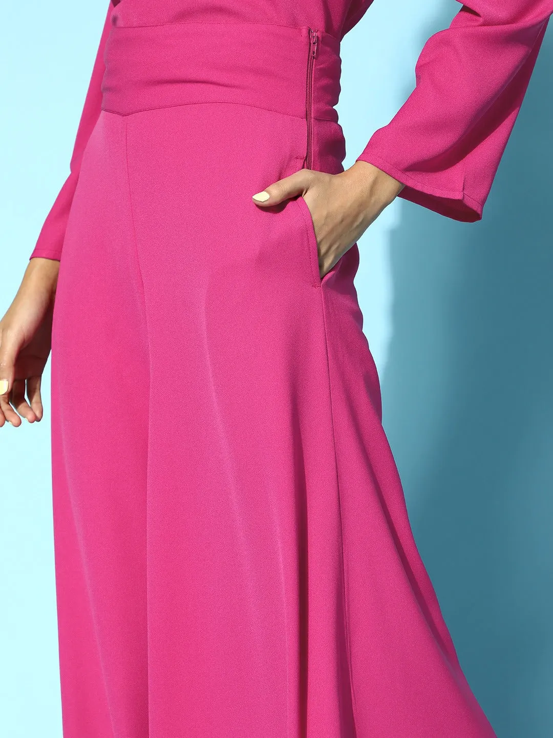 Fuchsia Wide Leg Pants