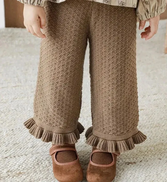 Girls Knitted Wide Leg Trousers