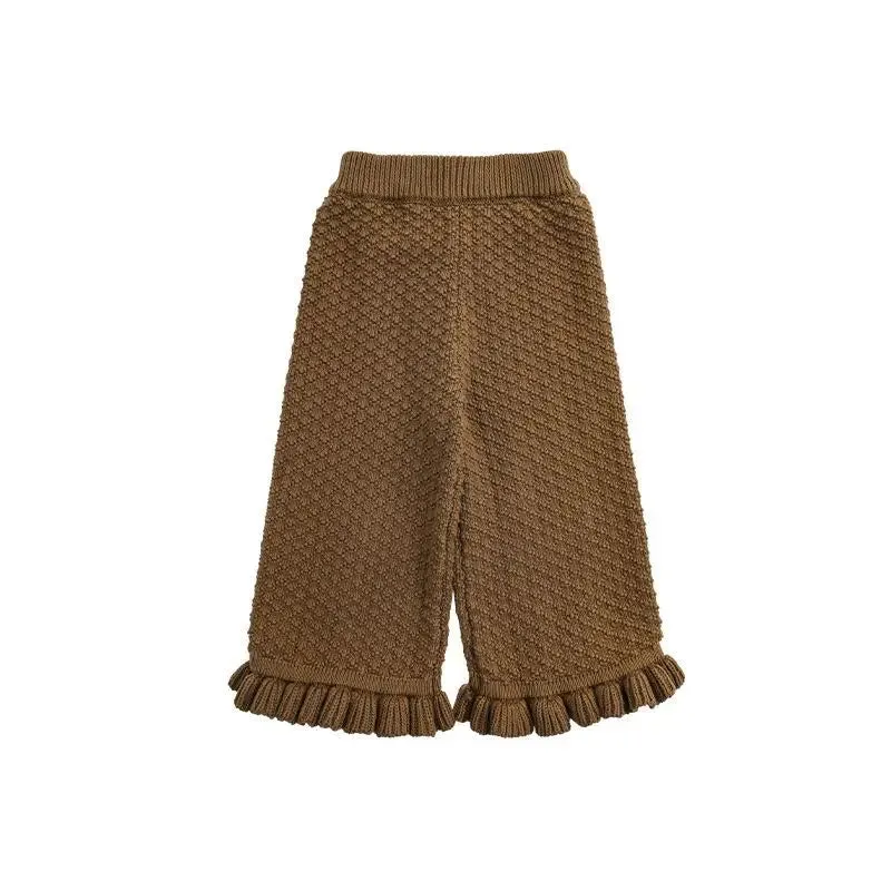 Girls Knitted Wide Leg Trousers