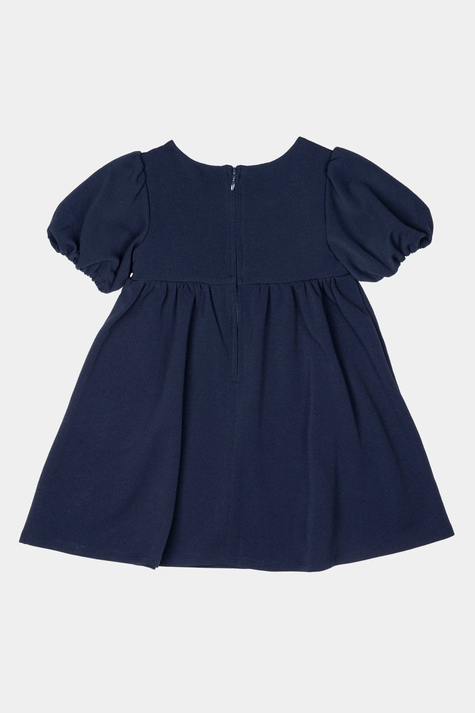 Girls Short Sleeve Texture Pocket Knit Dress