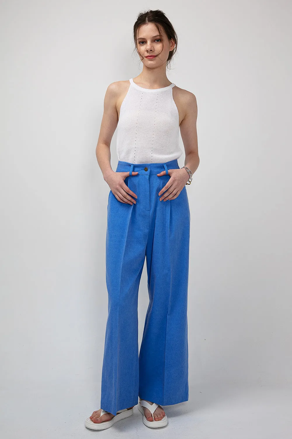 Harper Pintuck Waist Wide Leg Pants