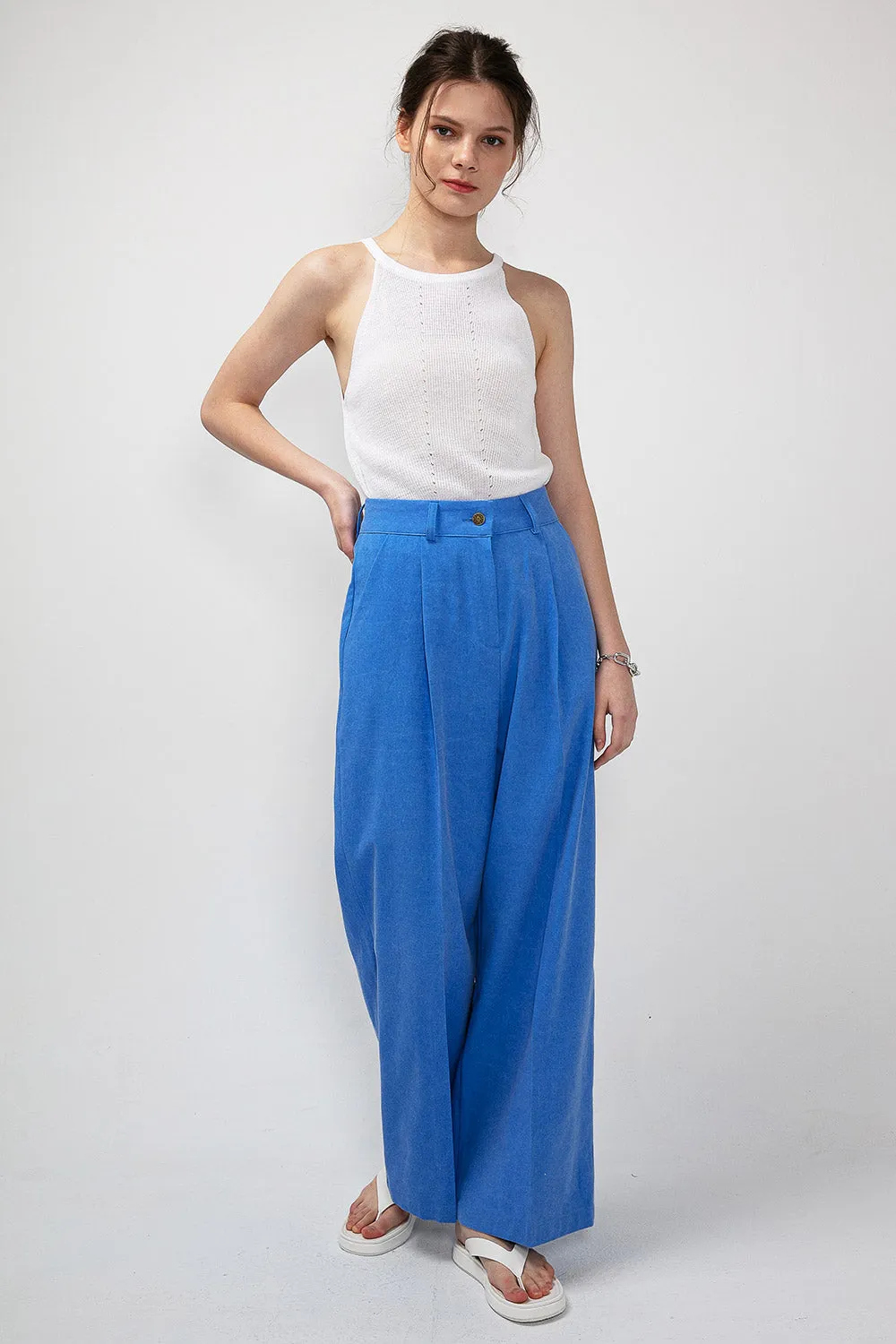 Harper Pintuck Waist Wide Leg Pants