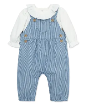 Heart Woven Overall Set (12M-24M)