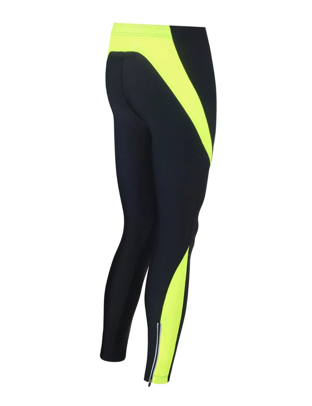 Herren Thermo Laufhose Lang Pro Schwarz-Neon