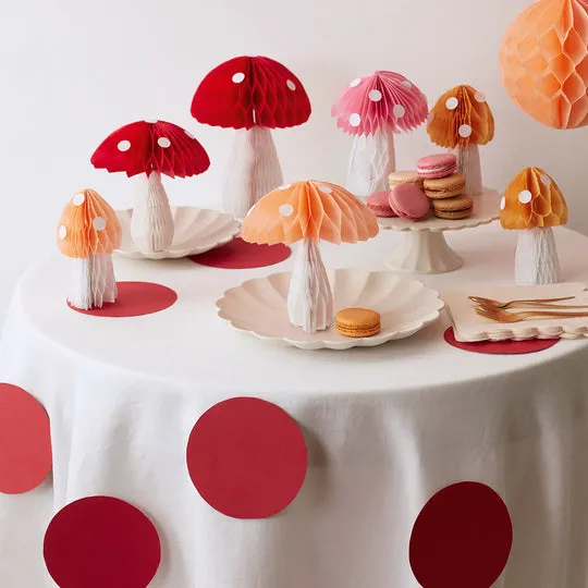 Honeycomb Mushroom Decorations (x 10)