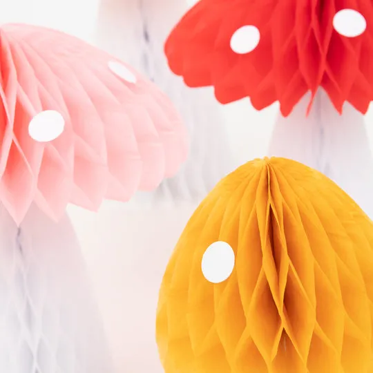 Honeycomb Mushroom Decorations (x 10)