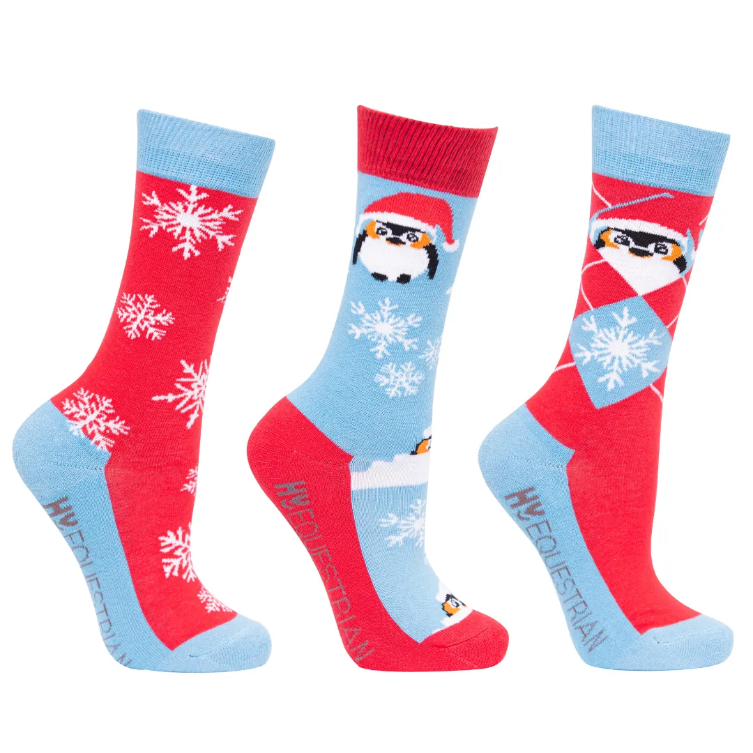 Hy Equestrian Playful Penguin Socks (3PK)