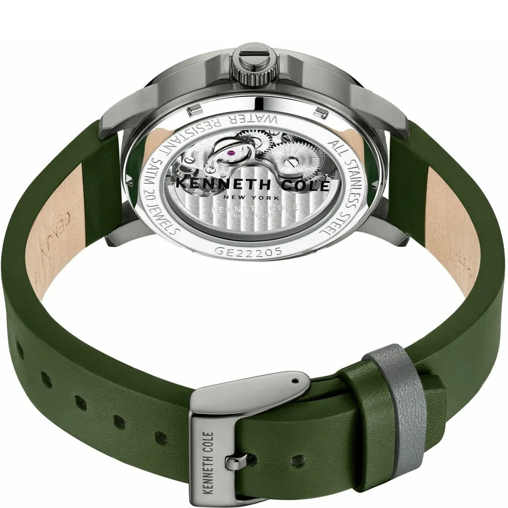 Kenneth Cole Green Leather Strap Automatic Men Watch KCWGE2220501