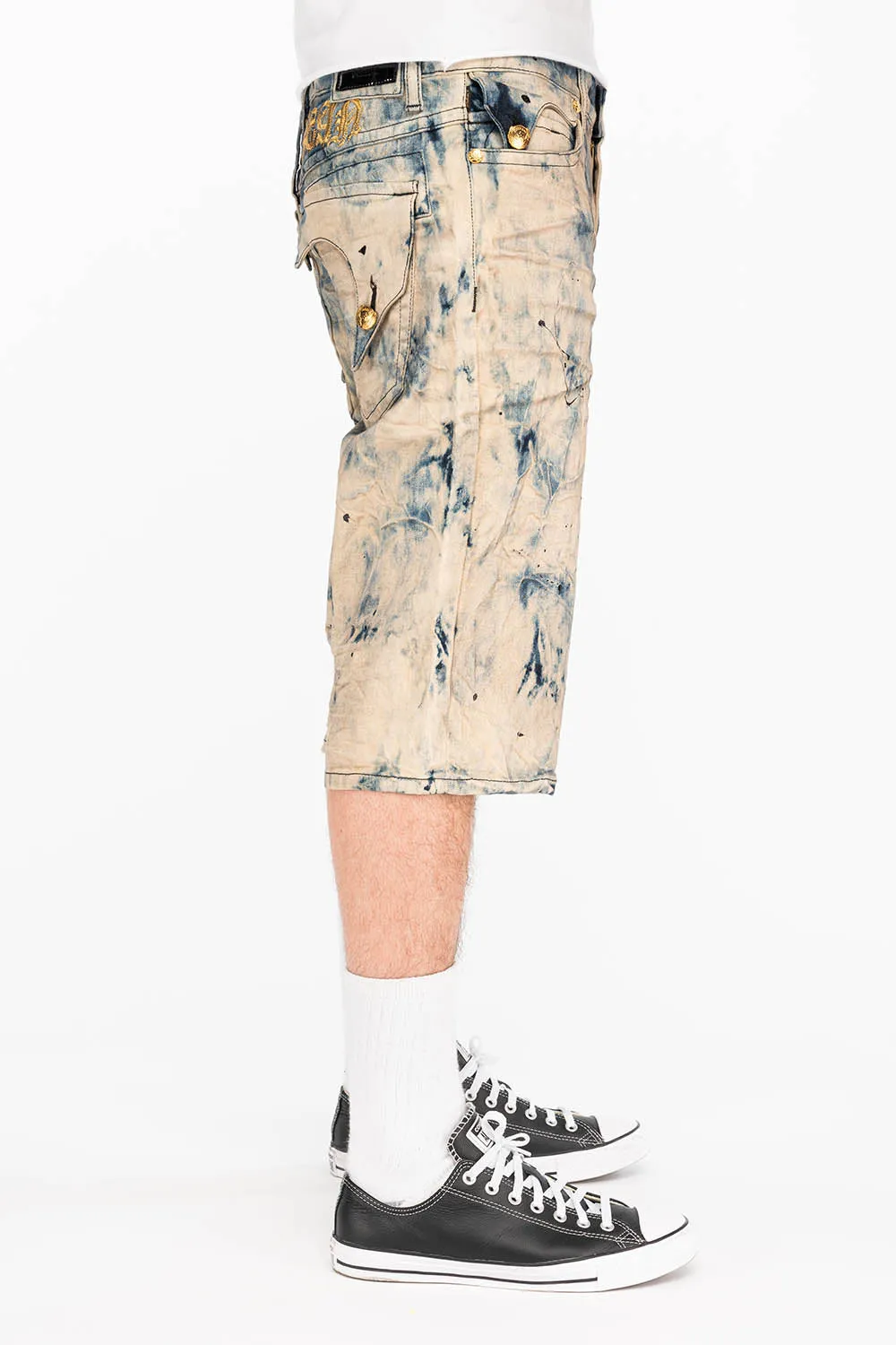 KILLER FLAP SHORTS IN TIE DYE BLUE