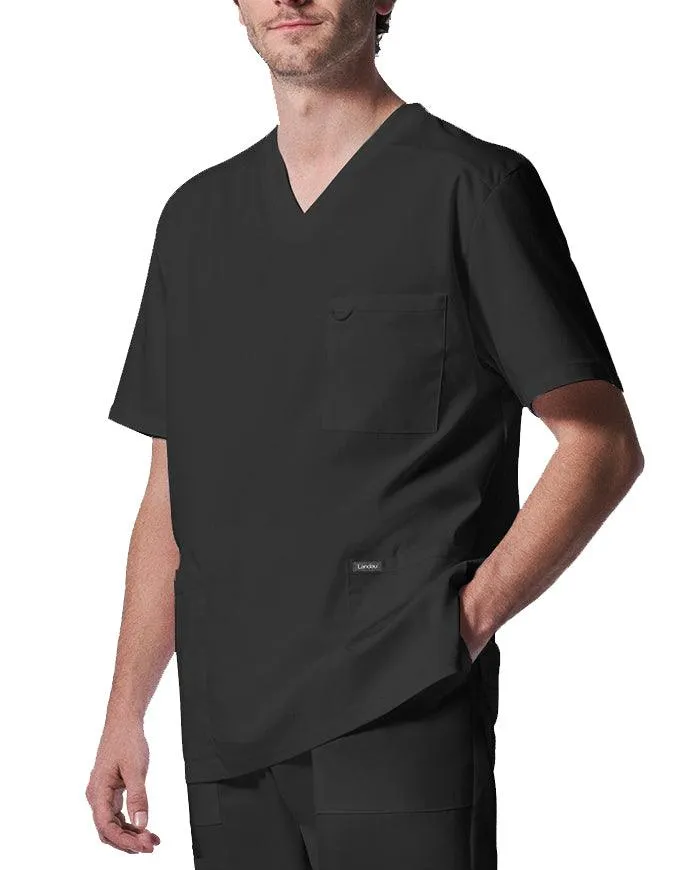 Landau ProFlex Men's 4 Pocket V-Neck Scrub Top