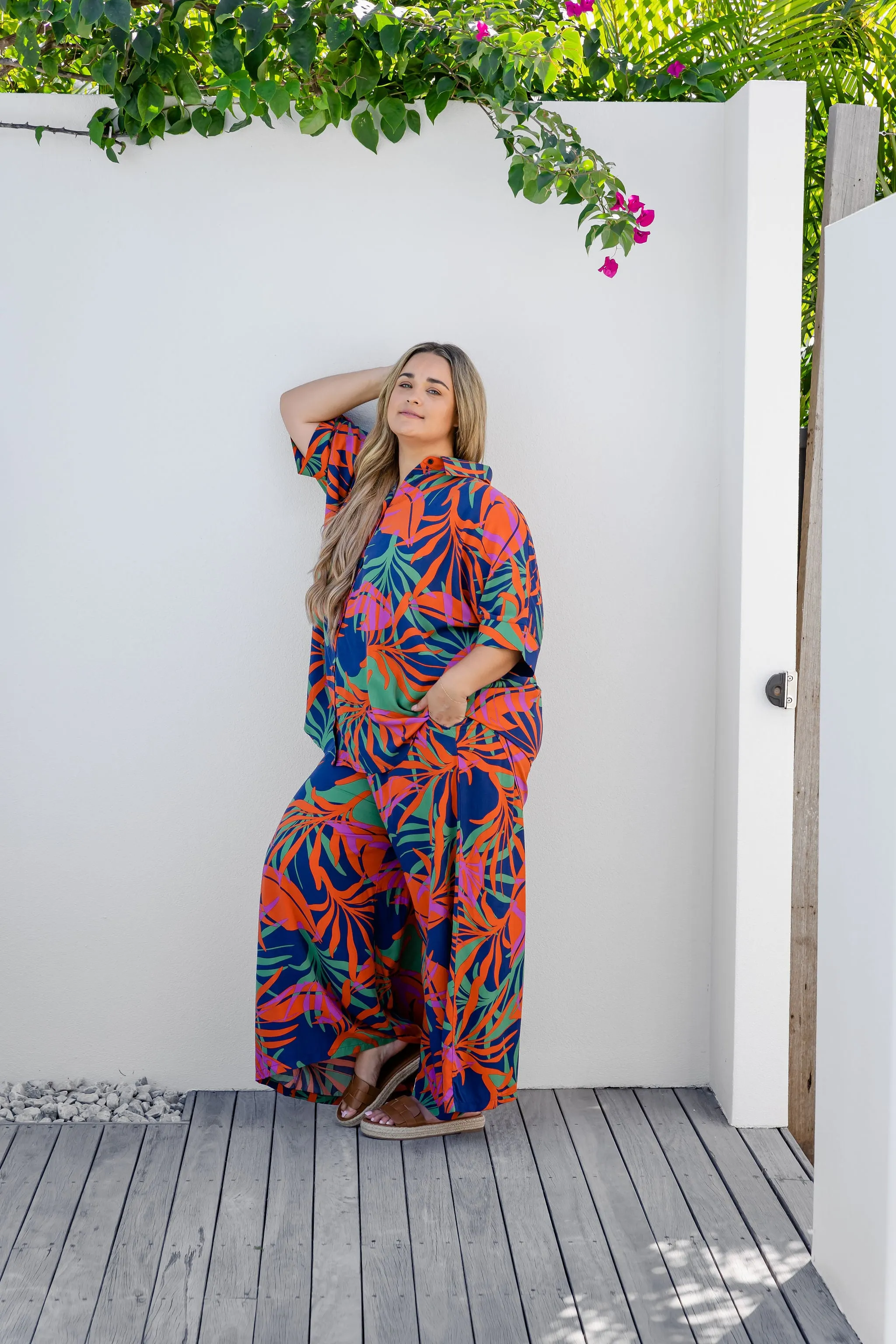 Larsa Pants in Midnight Palm