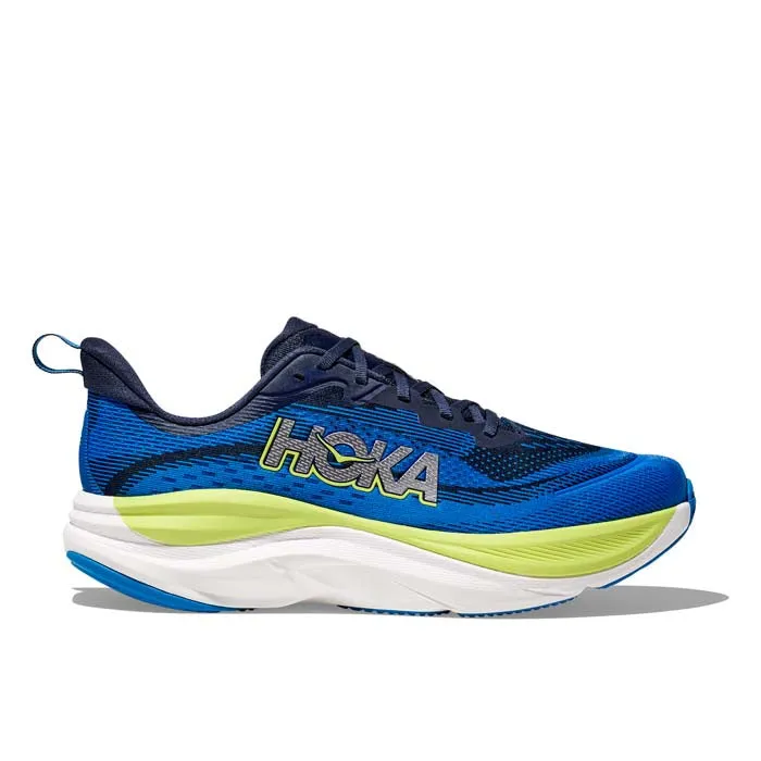 Mens Hoka Skyflow Wide in Varsity Navy/Electric Cobalt