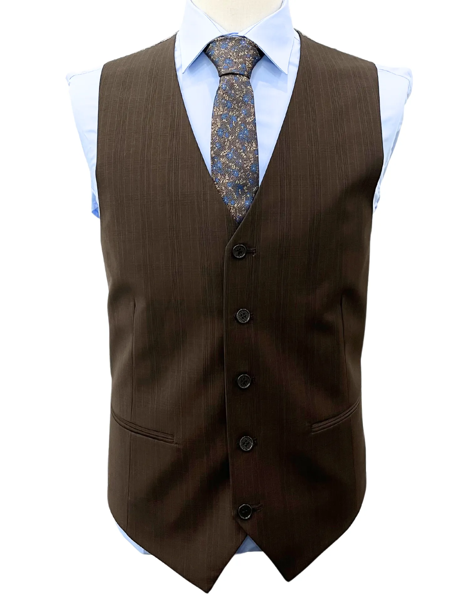 Michael Adams Vested Modern Fit Suit - Brown 3206