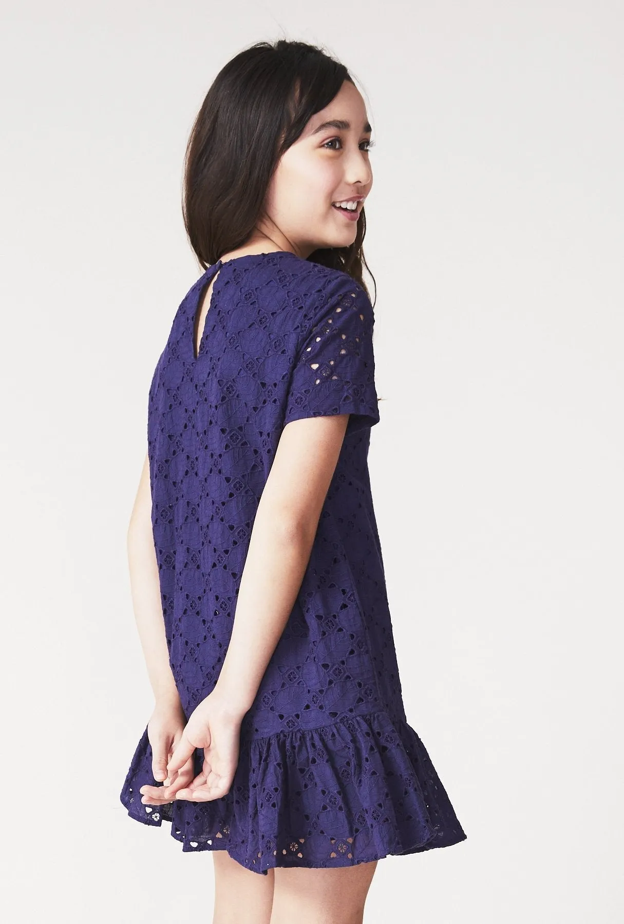 Milly Minis Leaf Eyelet Cece Dress