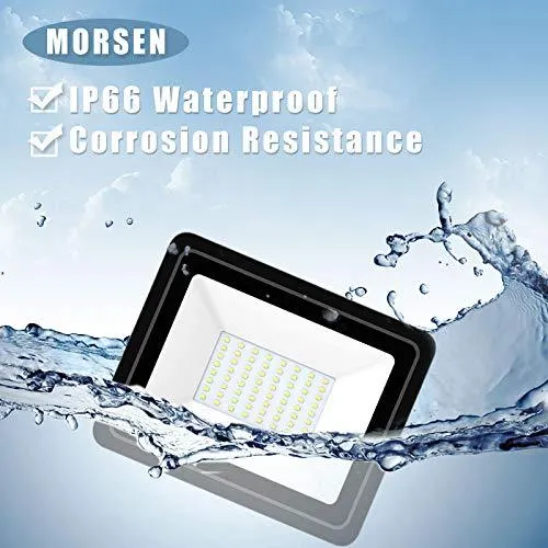 Morsen LED Flood Light 200W, Ultra Thin IP66 Waterproof 20000LM 6000K Daylight White, Indoor Outdoor Super Bright Security Lights Floodlight Landscape Wall Lights for Cell, Parking lot, Garden