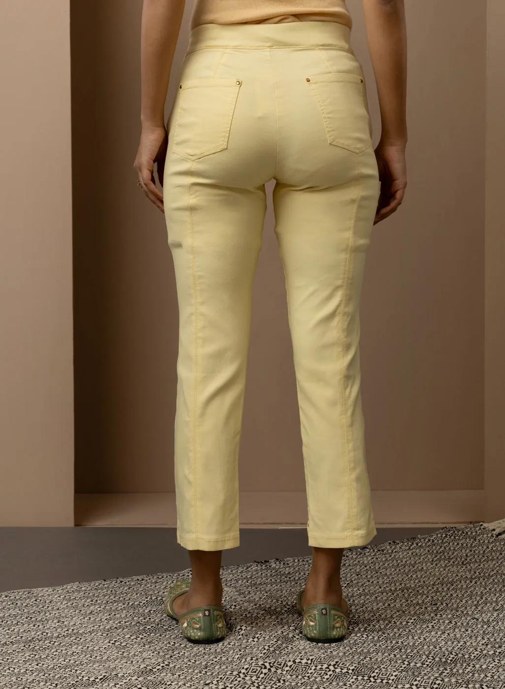 Mustard Regular Plain Capri