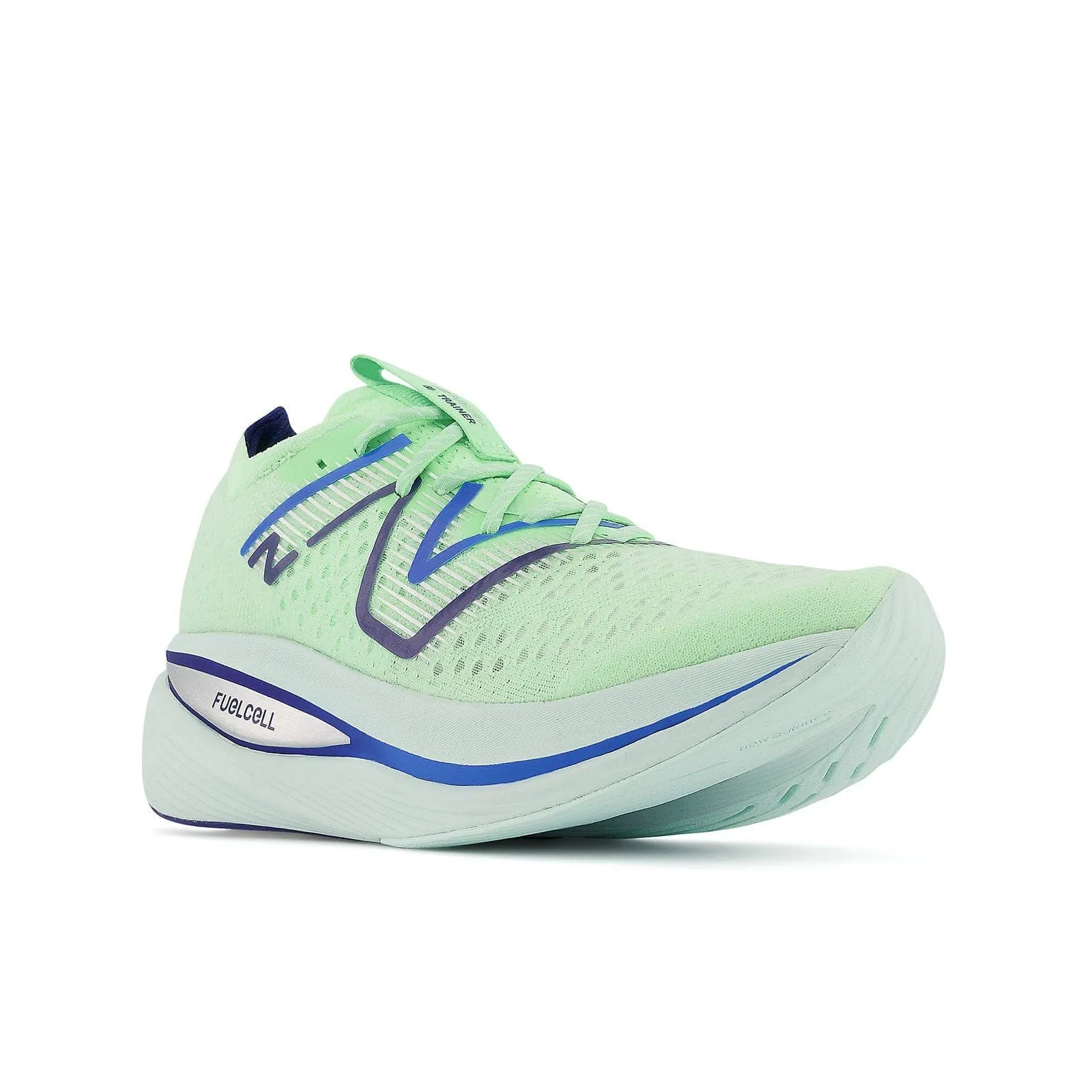 New Balance FuelCell SuperComp Trainer (Mens) - Vibrant spring glo with victory blue and vibrant apricot