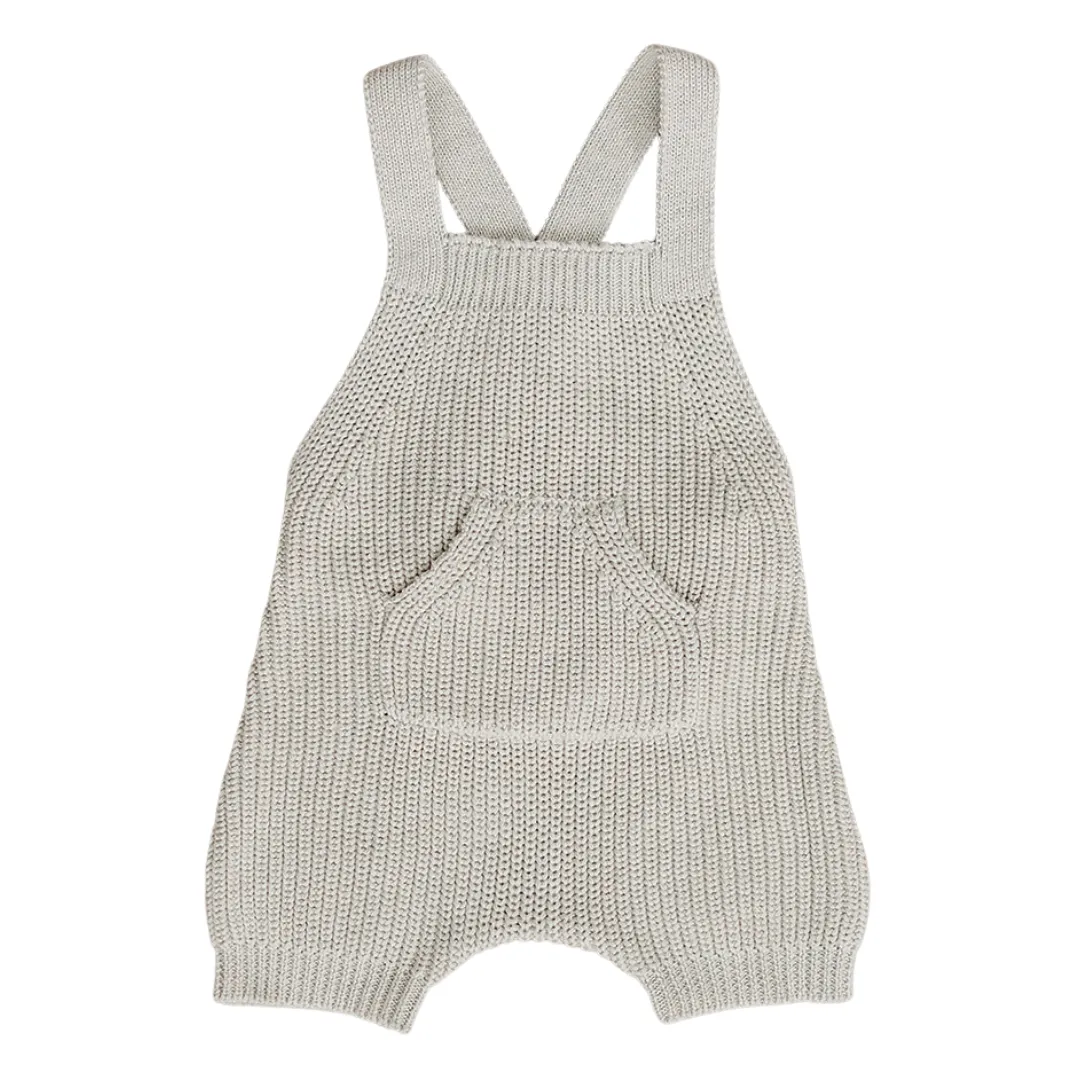 Oatmeal Pocket Knit Overalls