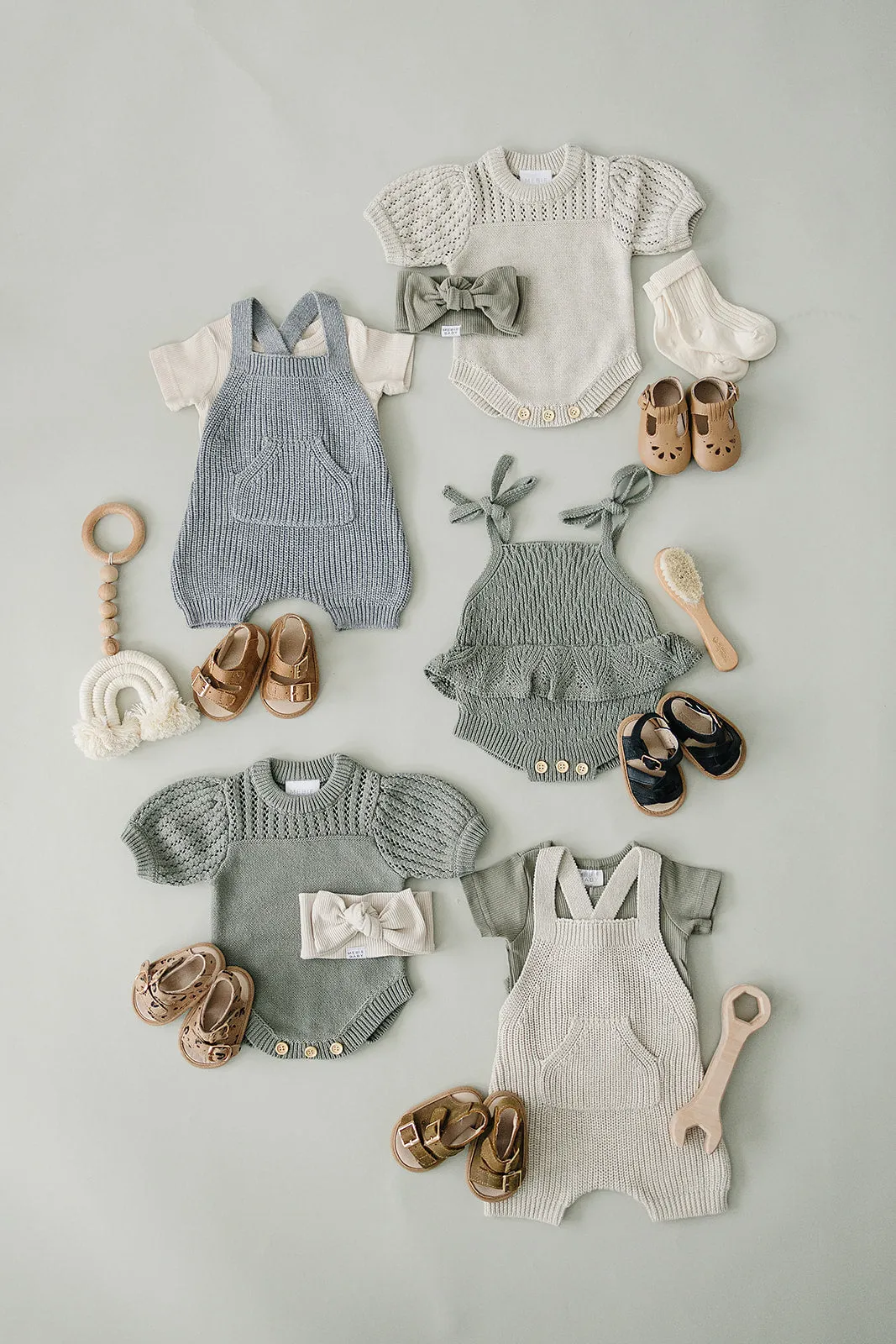 Oatmeal Pocket Knit Overalls