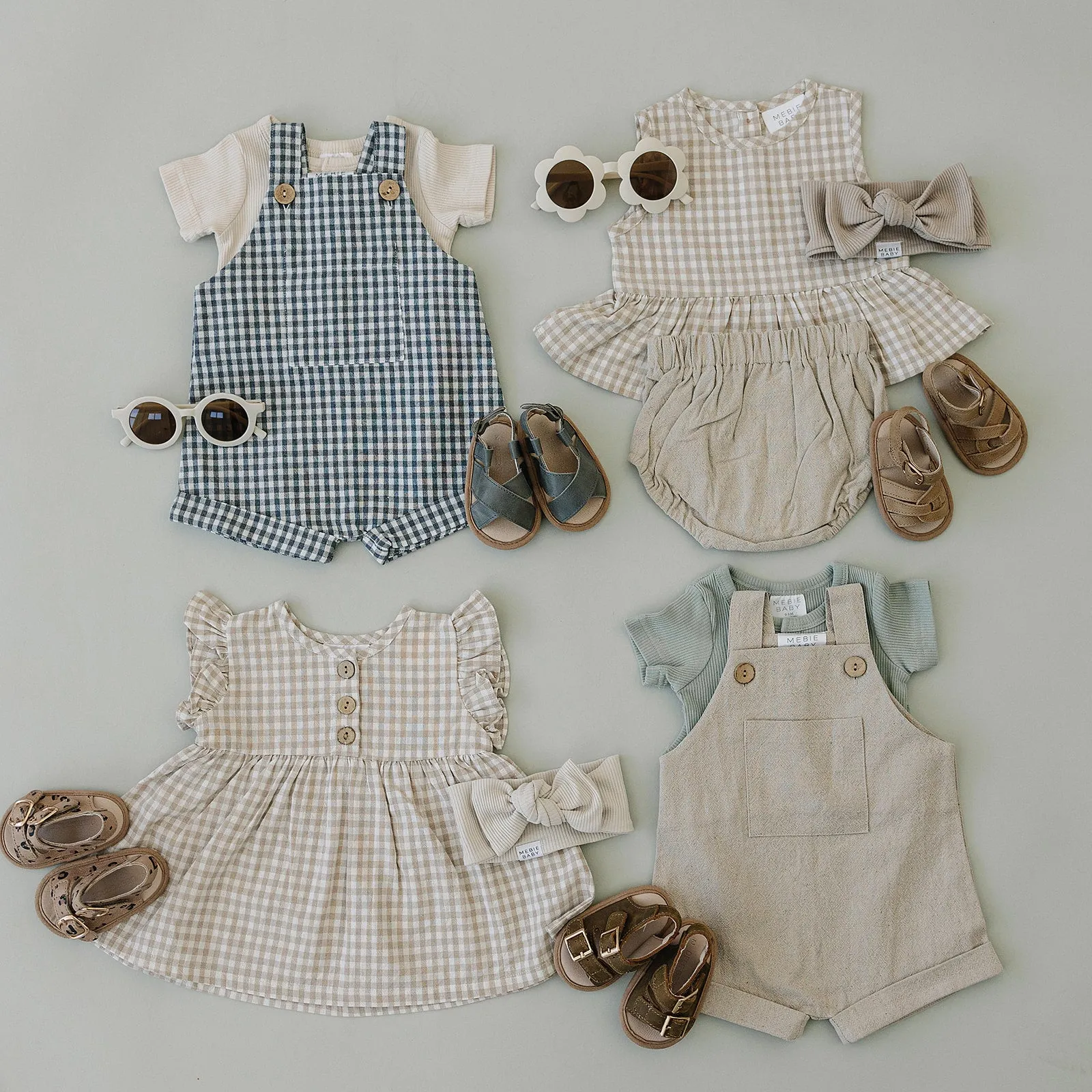 Oatmeal Short Linen Overall