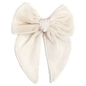 Party Girl Bow - Ivory Velvet