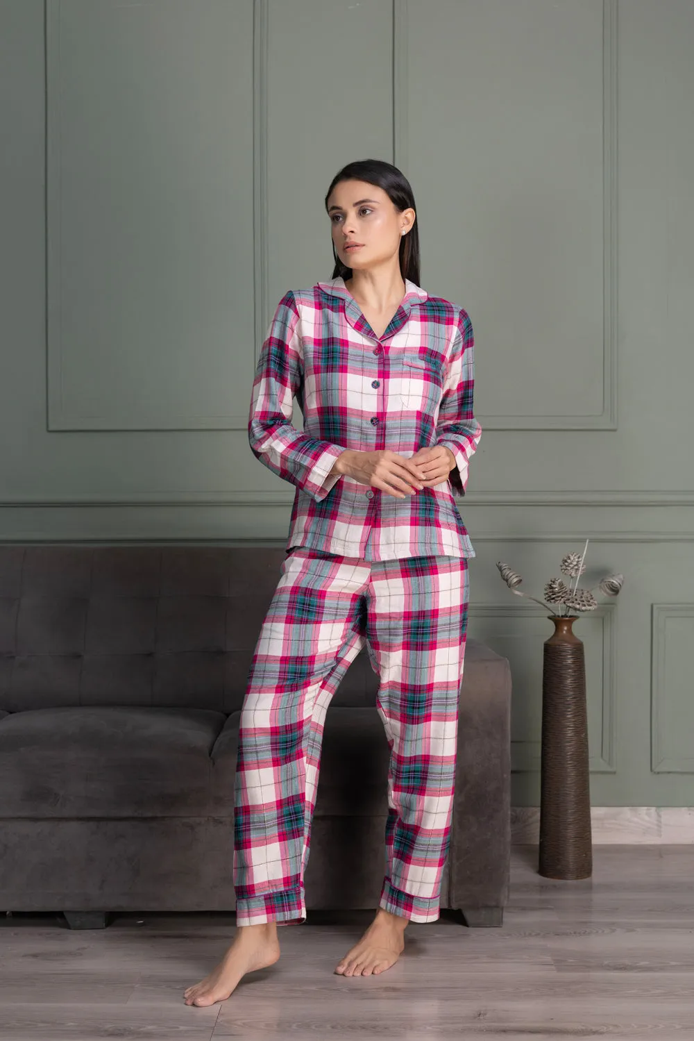 Pj set in Flannel check