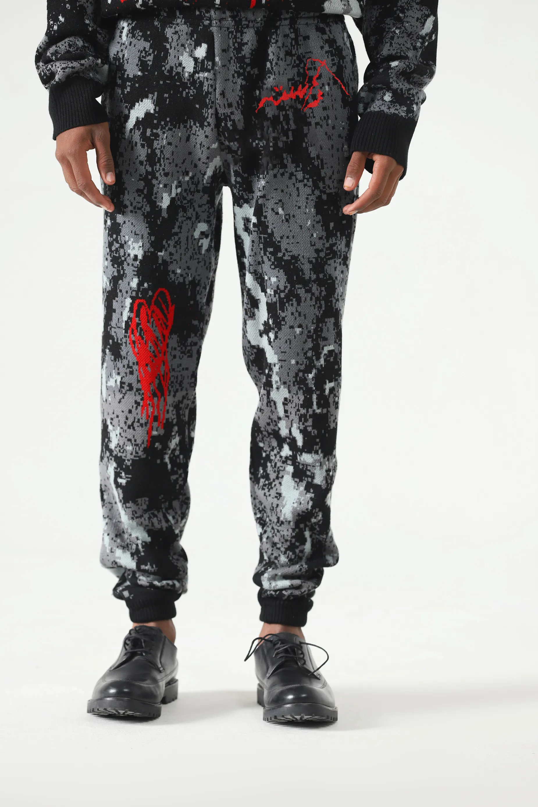 "SHADOWS" JACQUARD KNIT SWEATPANTS