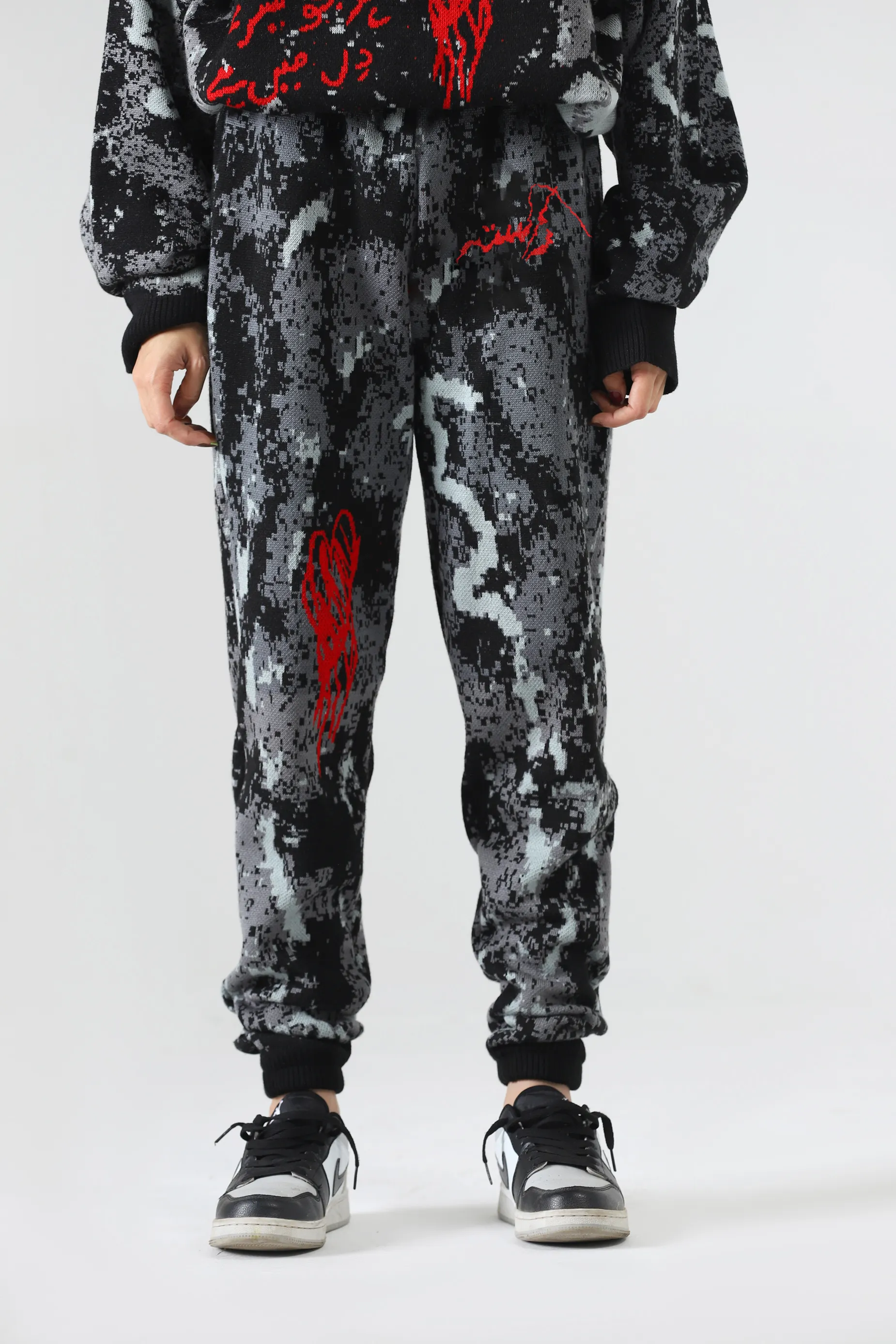 "SHADOWS" JACQUARD KNIT SWEATPANTS