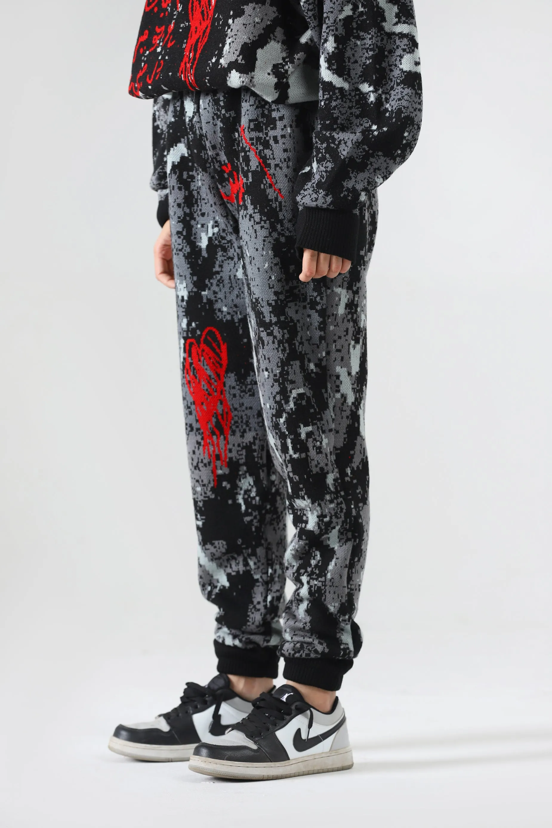 "SHADOWS" JACQUARD KNIT SWEATPANTS