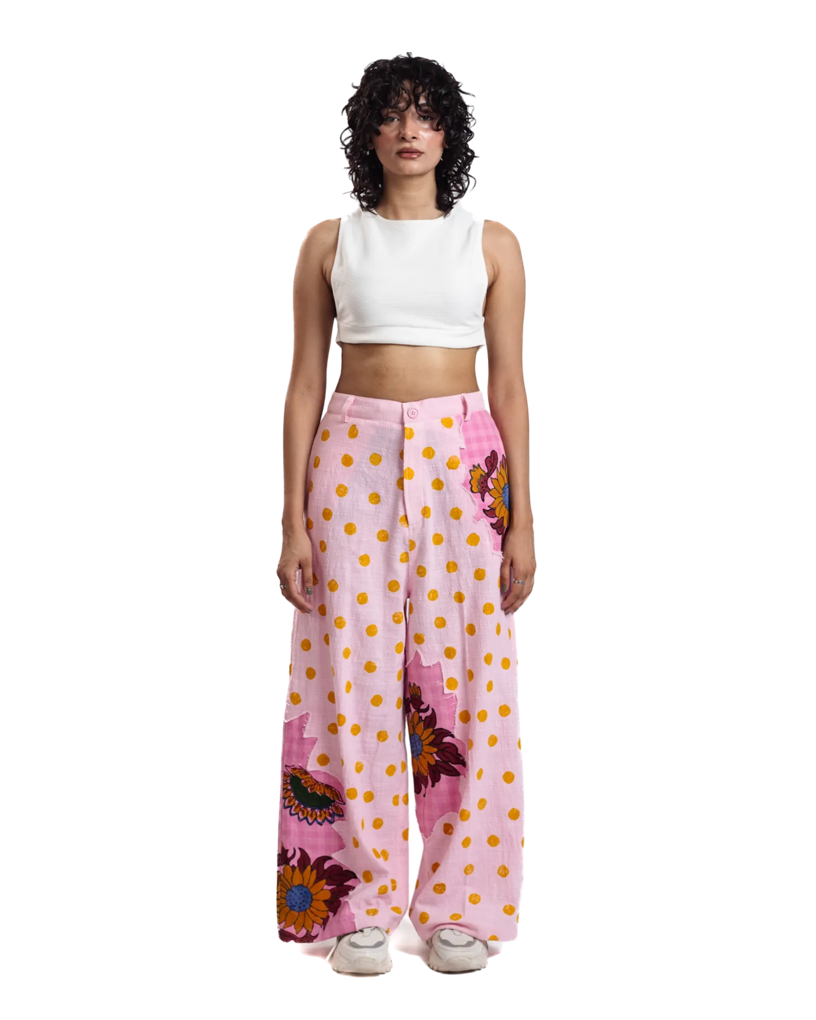 "Sunburst Meadow" Hand Block Printed Pants