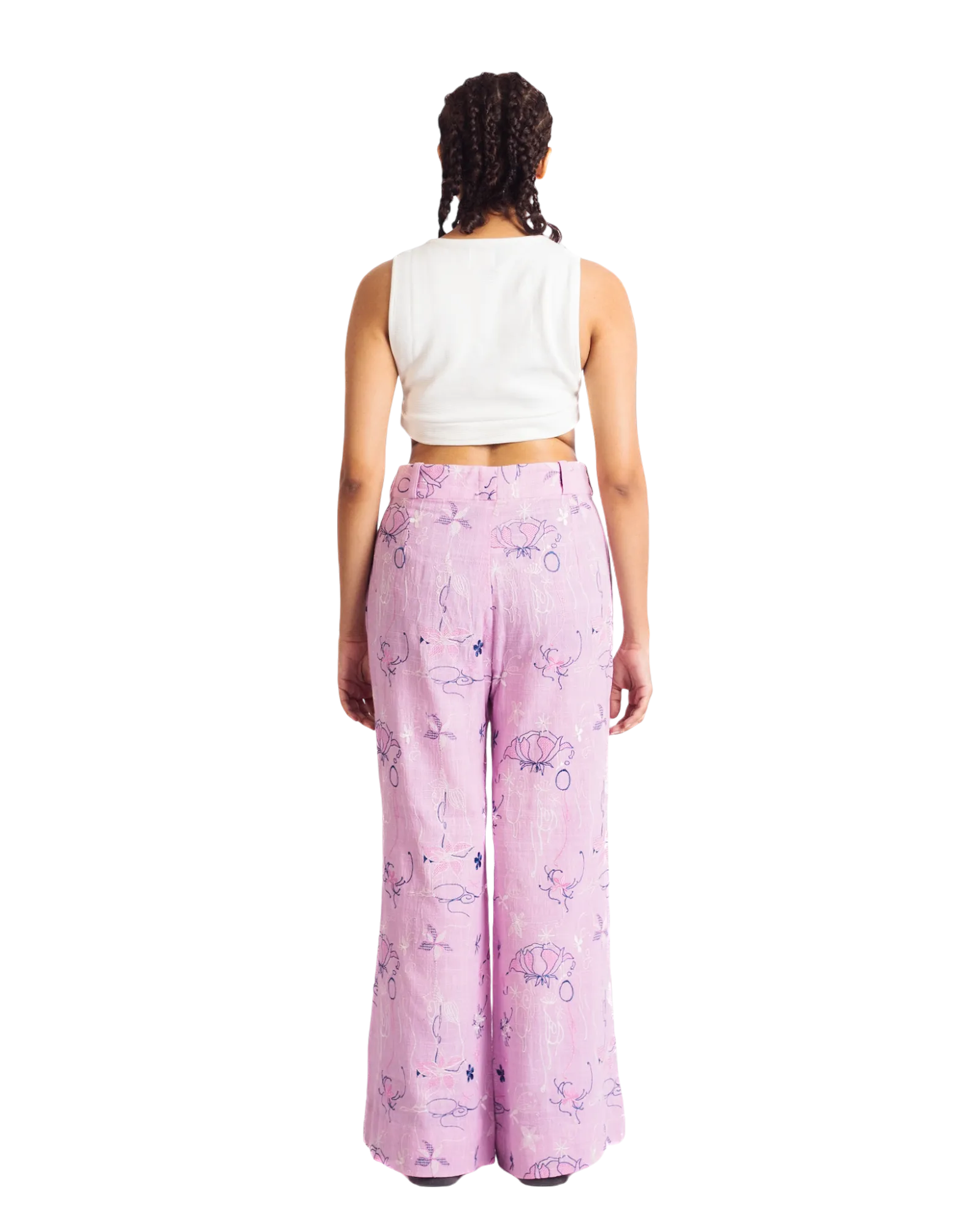 "THORNS AND ROSES" KHADDAR PANTS