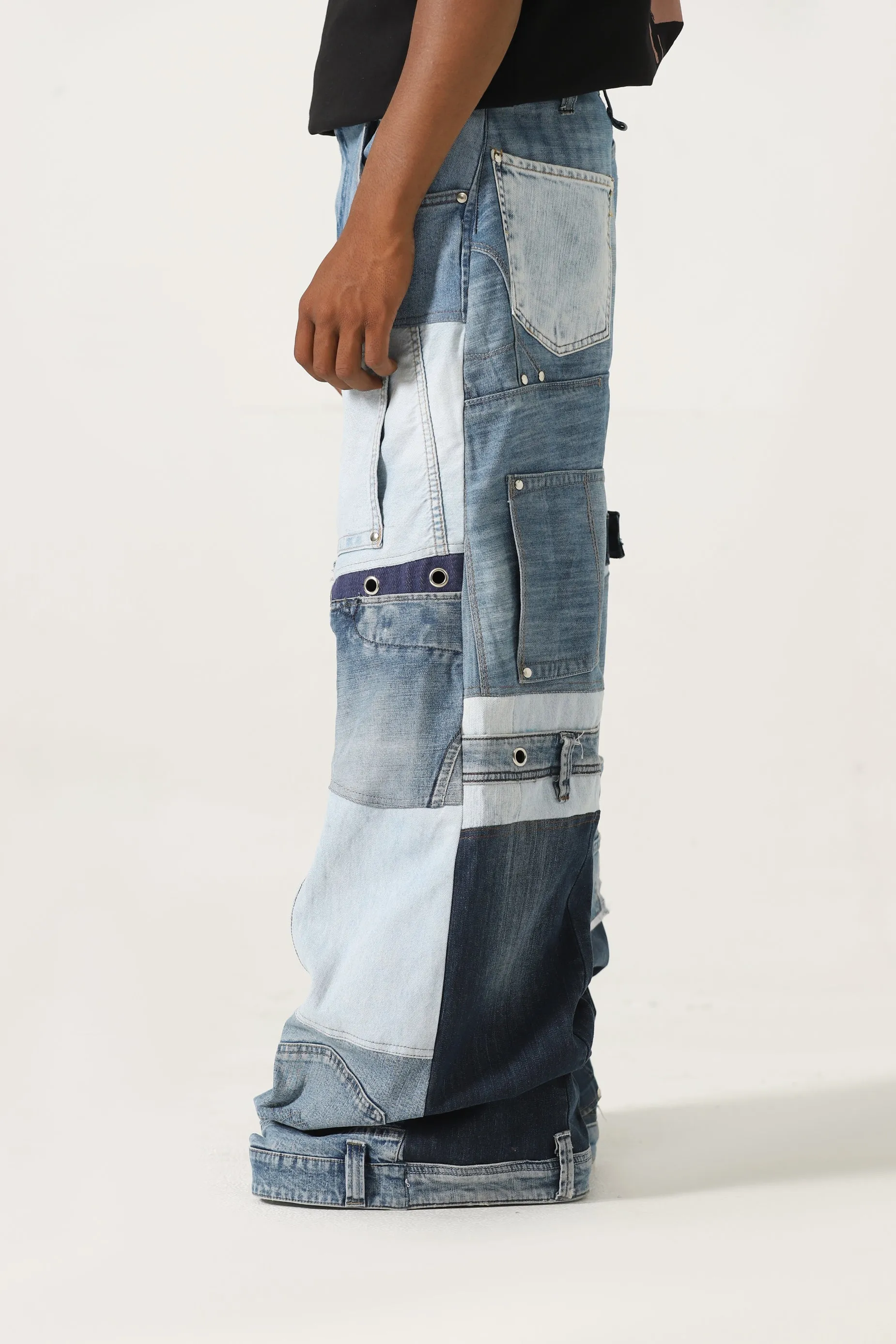 RECYCLED DENIM TROUSERS