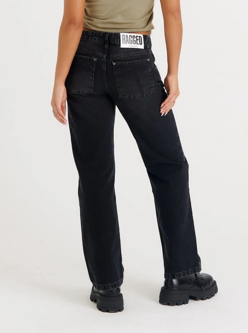 Relaxed Straight Leg Jean Black