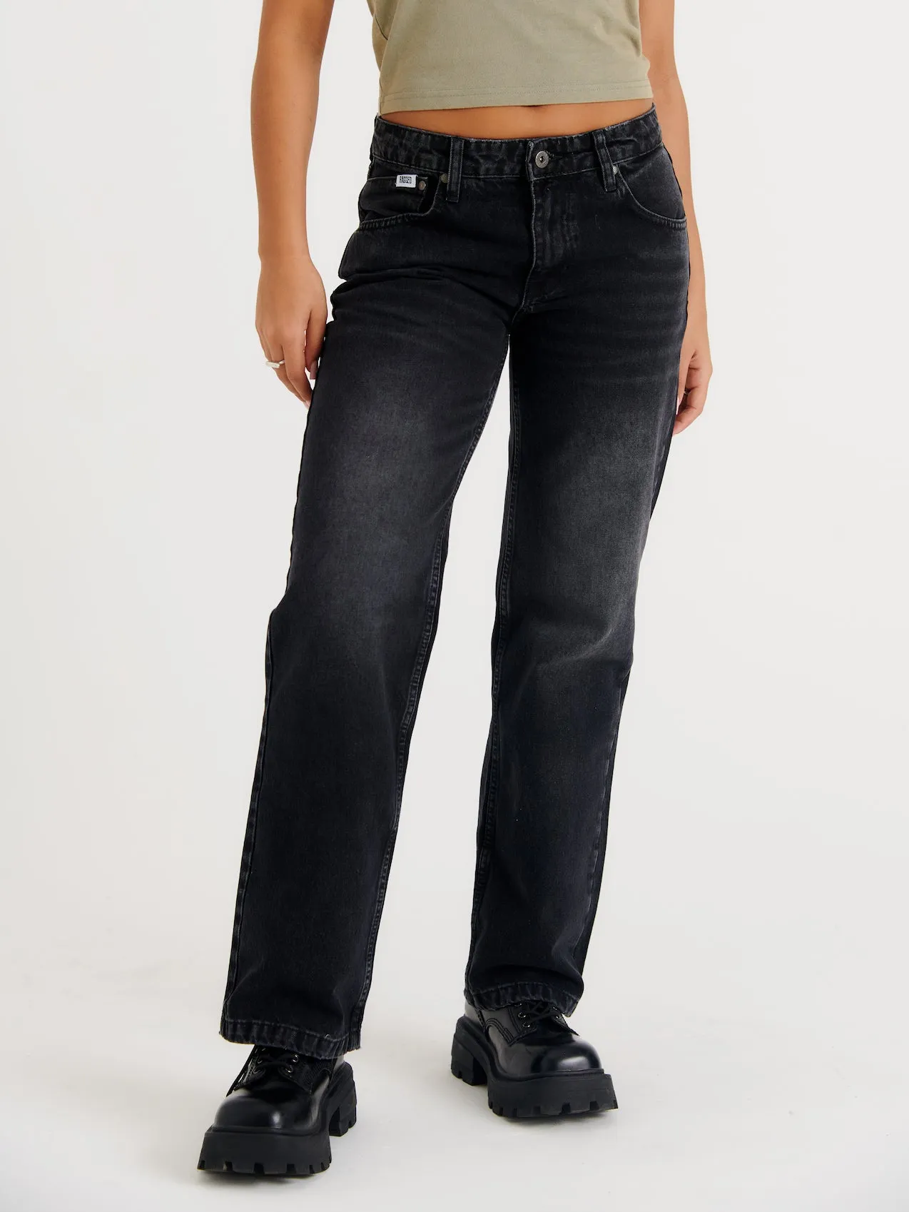 Relaxed Straight Leg Jean Black