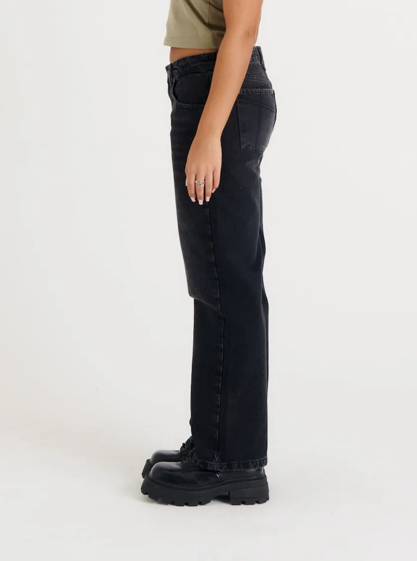 Relaxed Straight Leg Jean Black