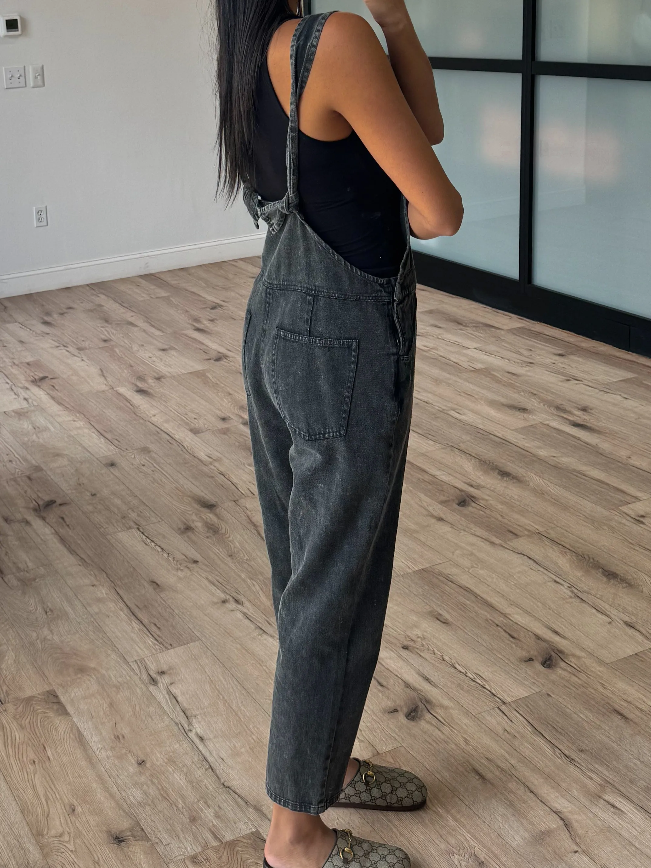 Reno Overalls | Washed Black