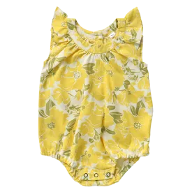 Rose Yellow Rayon Romper, 3 sizes