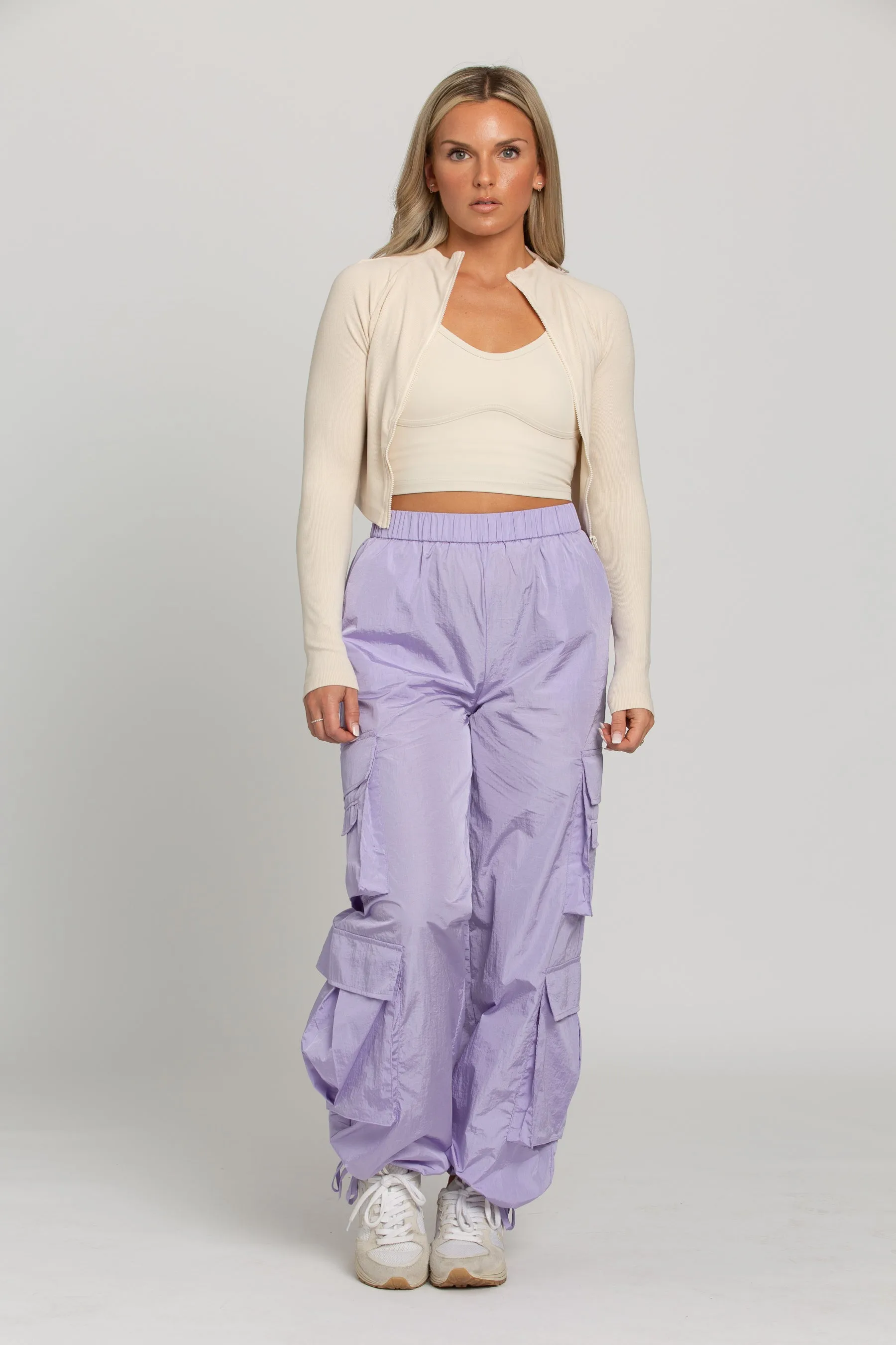 Shiny Purple Parachute Pants