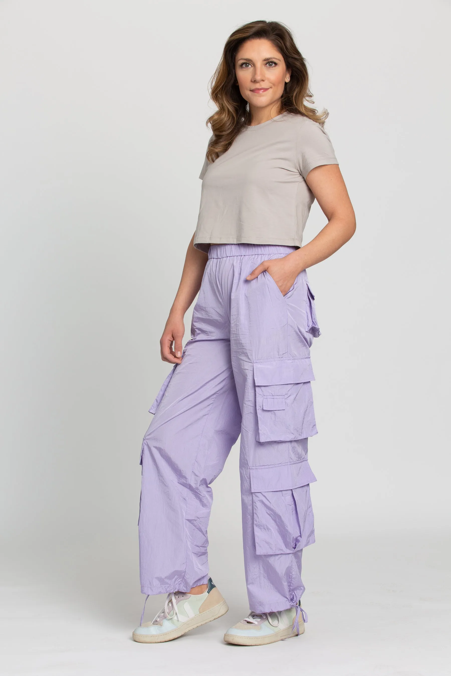 Shiny Purple Parachute Pants