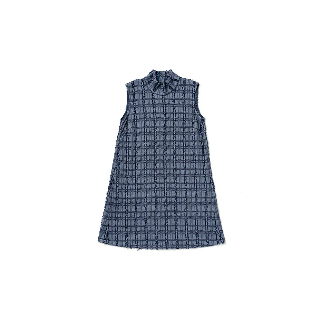 Sleeveless Mod Dress - Indigo Hearts