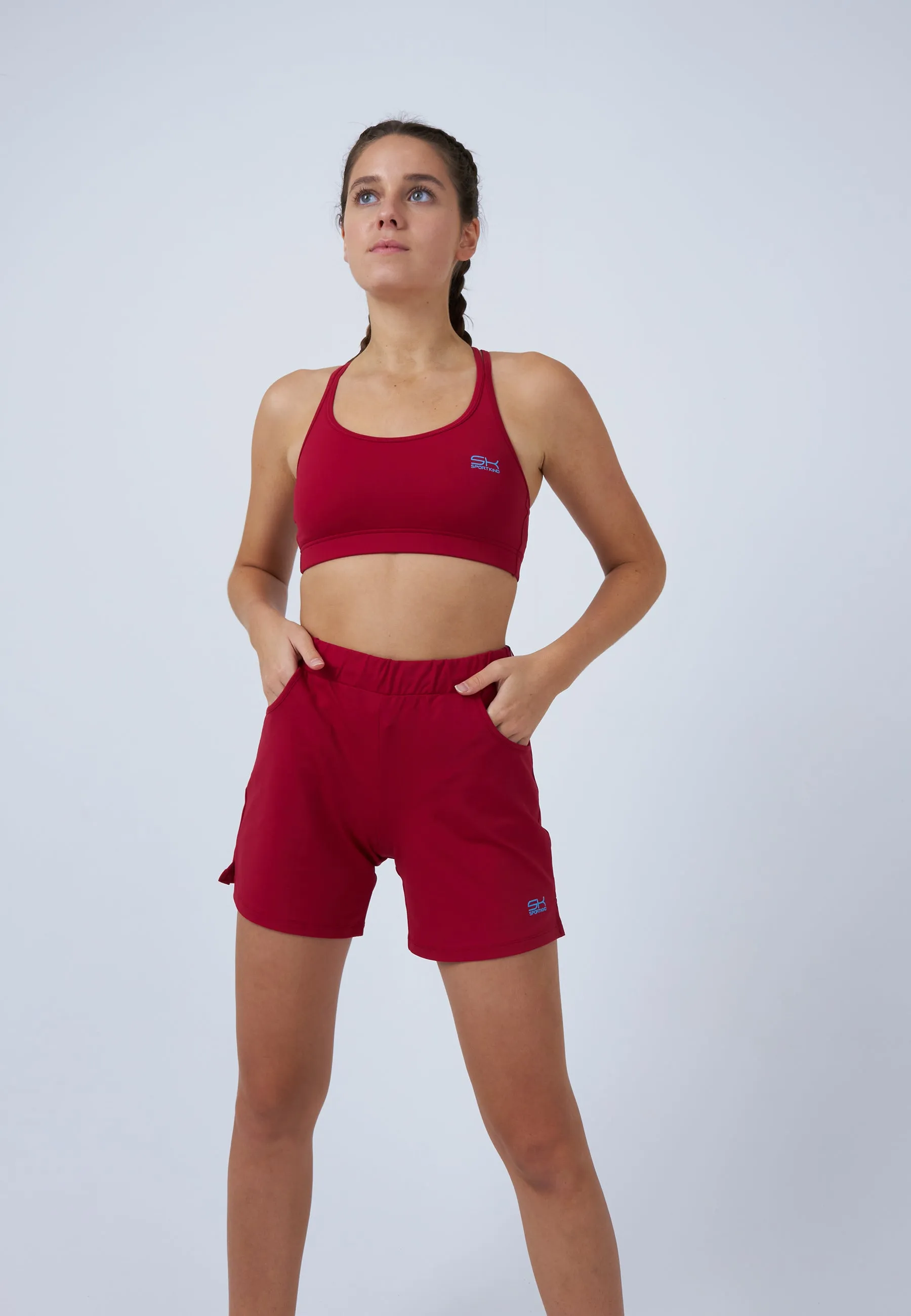 Tennis Bermuda Shorts, burgundy red