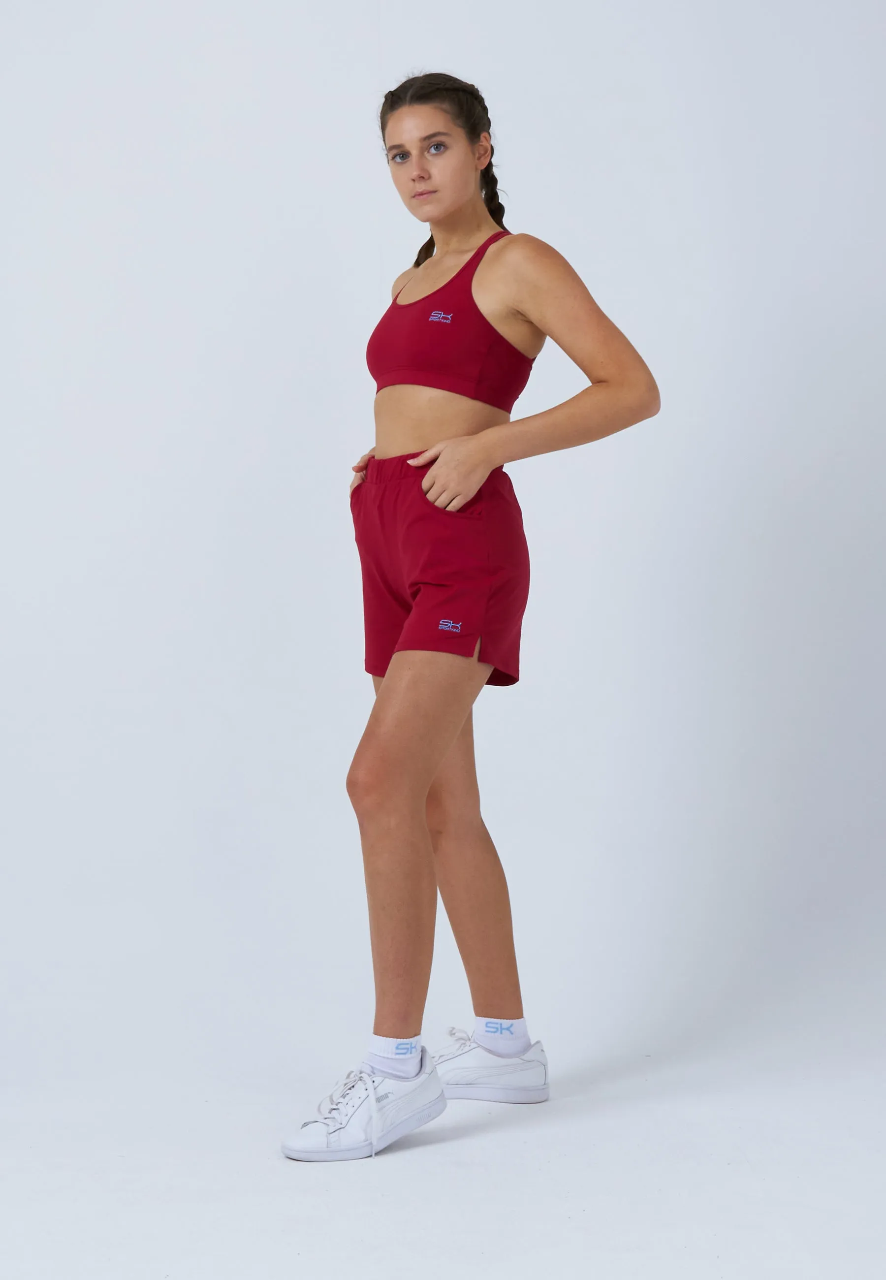 Tennis Bermuda Shorts, burgundy red