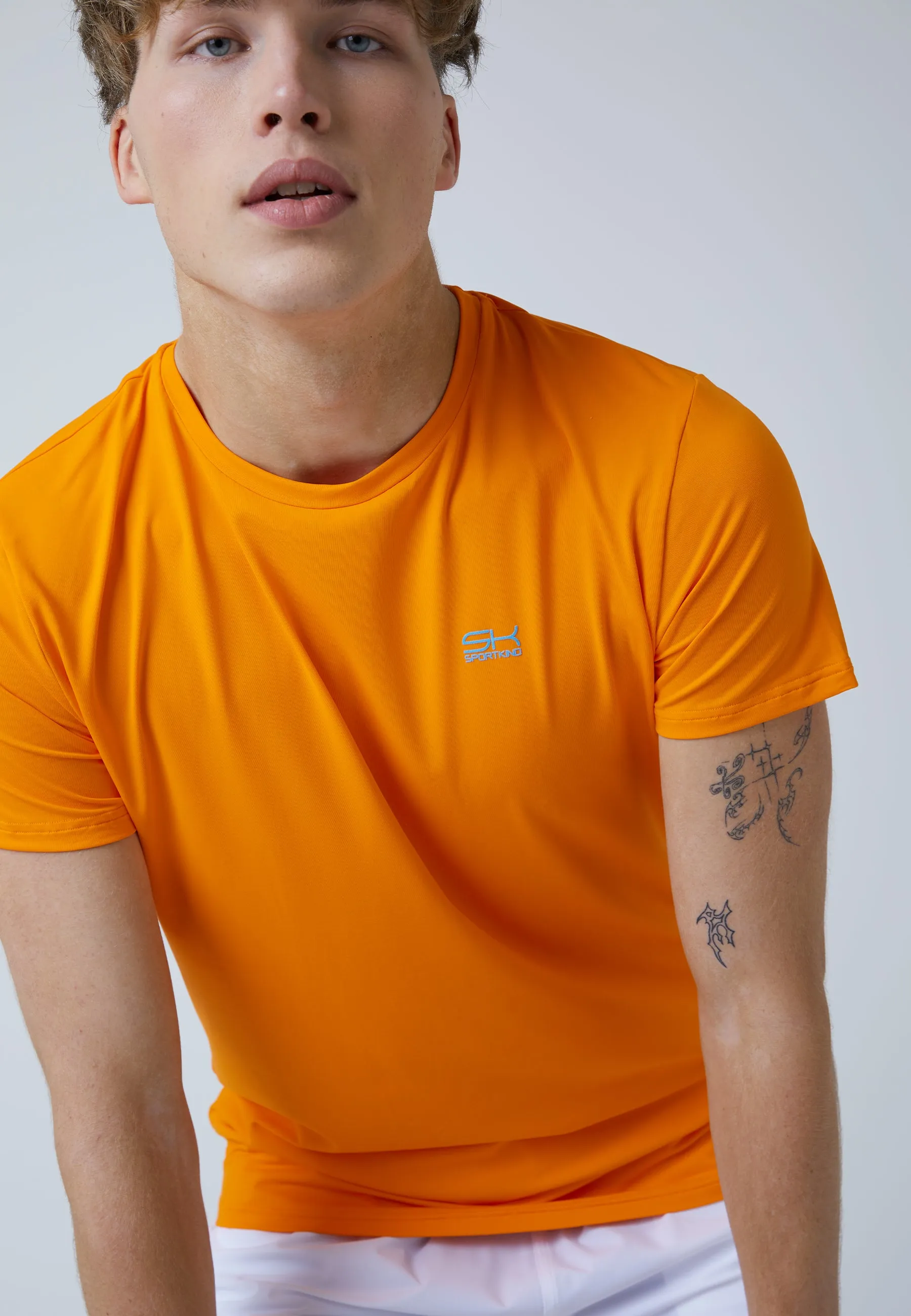 Tennis T-Shirt with crew neck, orange