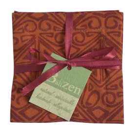 Toraja Spice Red Cotton Coaster, set of 4 - SALE HOMEWARES