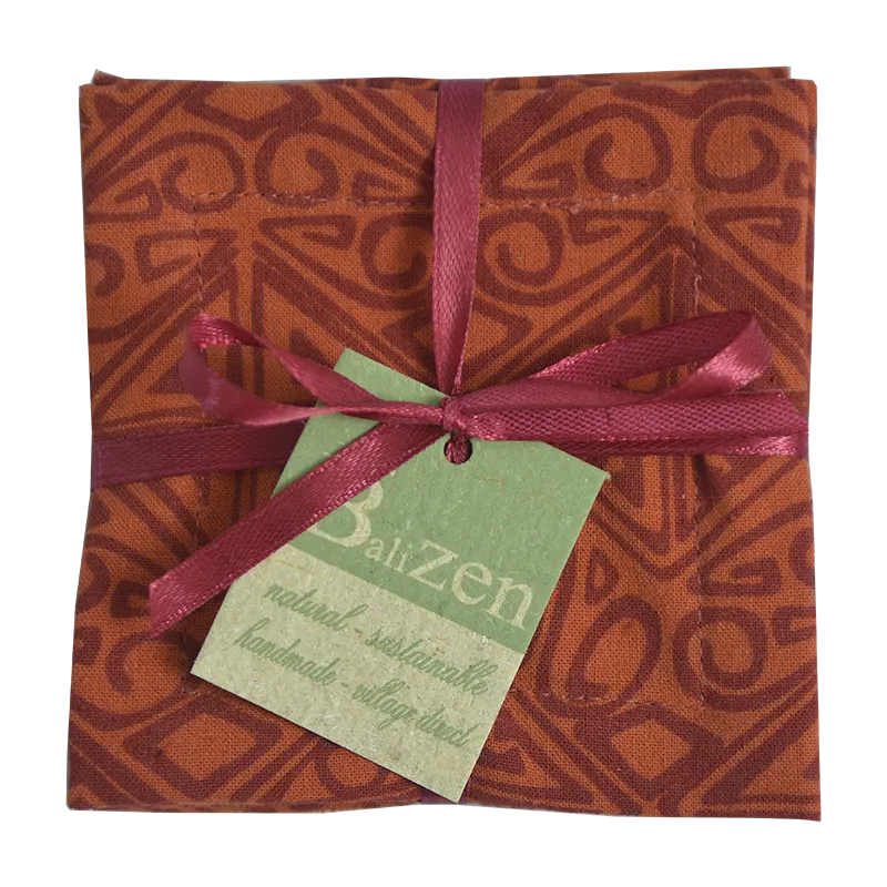 Toraja Spice Red Cotton Coaster, set of 4 - SALE HOMEWARES