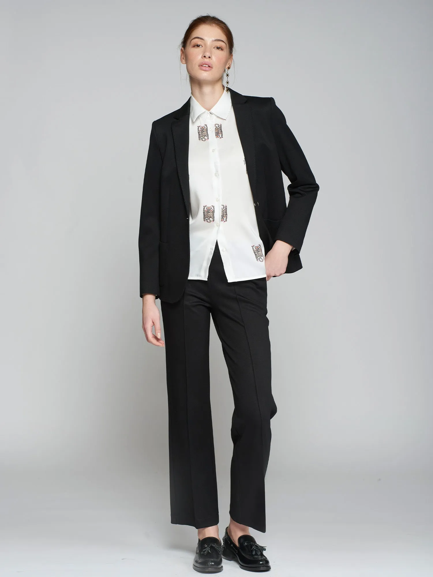 Vilagallo Black Straight Leg Trousers