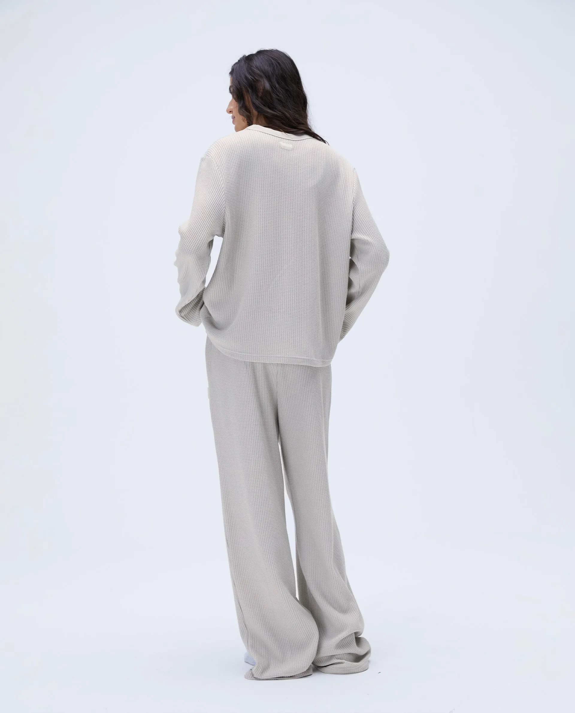 Waffle Straight Leg Lounge Pants - Stone